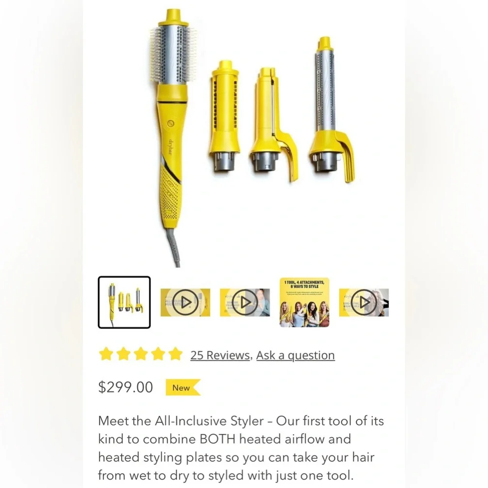 Drybar Yellow All Inclusive Air + Active Heat 8 in 1 Multi-Styler